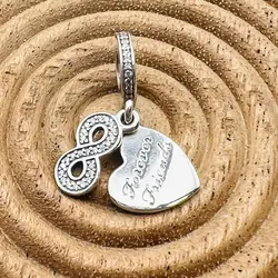 charm pandora pendant coeur et infinie  argent 925 millième (22 ct) 2,73g