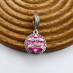 charm pandora pendant gâteau d'anniversaire rose argent 925 millième (22 ct) 3,67g
