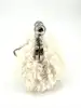 mini sac fourré max mara weekend fluffy pasticcino bag nano blanc avec bandoulières chaîne et mousqueton