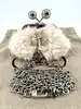 mini sac fourré max mara weekend fluffy pasticcino bag nano blanc avec bandoulières chaîne et mousqueton