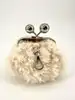 mini sac fourré max mara weekend fluffy pasticcino bag nano blanc avec bandoulières chaîne et mousqueton