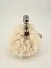 mini sac fourré max mara weekend fluffy pasticcino bag nano blanc avec bandoulières chaîne et mousqueton