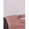bague argent centrée d'une pierre violette argent 925 millième (22 ct) 5,57g