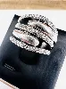 bague or blanc bandeau ornée de 3 lignes de diamants or 750 millième (18 ct) 10,65g