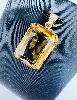 pendentif grande citrine taille émeraude serti de 5 diamants sur la bélière or 750 millième (18 ct) 10,44g