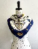 hermès carré / foulard 90 les clés en soie fond bleu