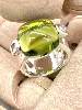 bague avec pierre verte  argent 925 millième (22 ct) 7,68g