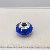 charm pandora verre de murano bleu  argent 925 millième (22 ct) 3,57gr