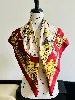 hemès carré/foulard en soie etriers fond bordeaux 90 x 90cm