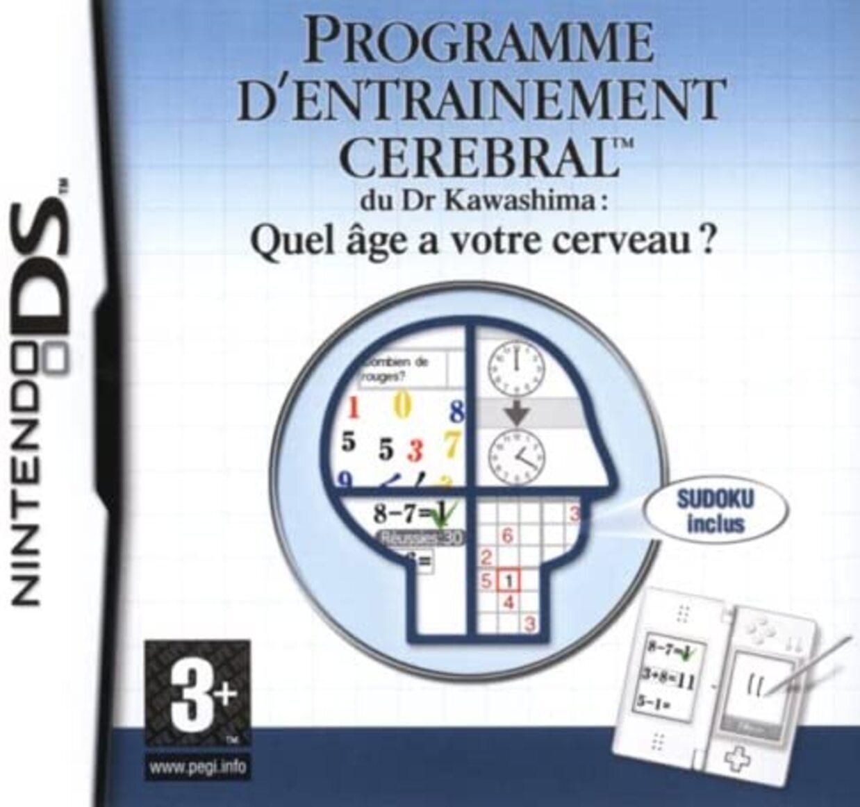Jeu DS Brain Age : Programme d'entraînement cérébral du Professeur Kawashima : Quel âge a votre cerveau ?