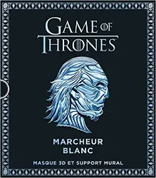 livre game of thrones, marcheur blanc : masque 3d et support mural