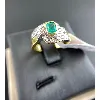 bague emeraude ruban diamants or 750 e (18 ct) 8.31g