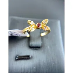 bague papillon diamants rubis or 750 millieme (18ct)