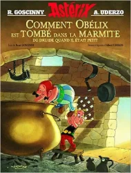 livre comment obélix est tombé dans la marmite du druide quand il était petit