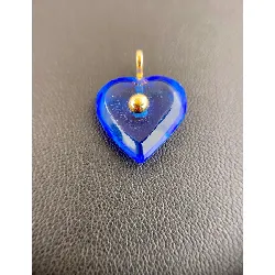pendentif baccarat coeur cristal bleu