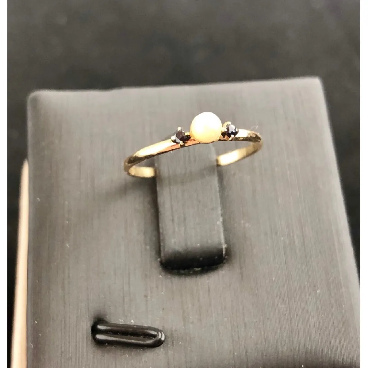 Bague Or 18 Carats Avec Perle Et Saphirs - Taille 49, Occasion, 2,18 G, Style Cocktail