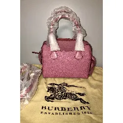 burberry sac bowling avec noeud en cuir rose état neuf