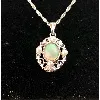 collier pendentif opale + motif ajoure argent 925 millième (22 ct) 2,35g