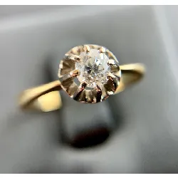 bague solitaire diamant env 0,20ct taille ancienne or 750 millième (18 ct) 3,45g