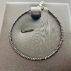 lj190528 bracelet perles de spinelle noir