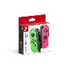 paire de joycons vert rouge fluo