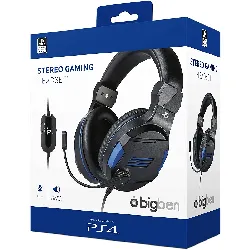 micro-casque gaming stéréo bigben noir pour ps4, pc, mac et appareils mobiles