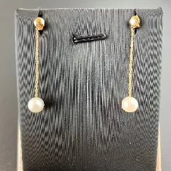 bo perles blanches pendantes or 750 millième (18 ct) 1,41g