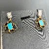 bo or pavé de diamants + turquoise pendant or 750 millième (18 ct) 4,05g