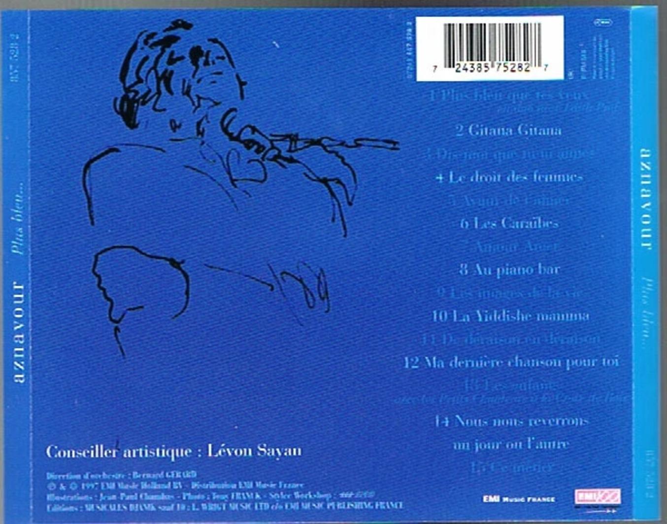 Cd Charles Aznavour - Plus Bleu ... (1997)