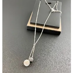 collier+pendentif agatha boules bicolores argent 925 millième (22 ct) 3,84g