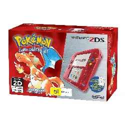 console nintendo 2ds rouge transparent inclus pokemon red version