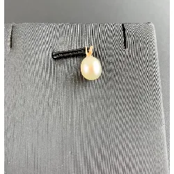 pendentif or perle blanche
