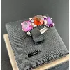 bague or blanc 3 pierres fines (améthystes / grenat) or 750 millième (18 ct) 7,96g