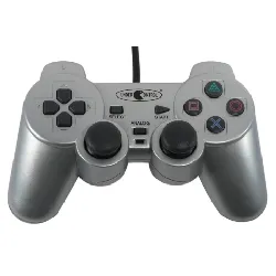 manette ps2 vibrante silver under control 1104