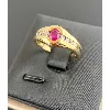 bague rubis épaulé de 8 diamants or 750 millième (18 ct) 3,51g
