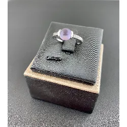 bague pierre violette cabochon argent 925 millième (22 ct) 1,57g