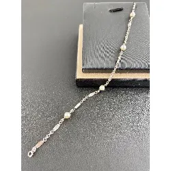 bracelet perles blanches argent 925 millième (22 ct) 2,84g