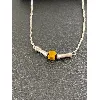 collier pierre l'oei de tigre argent 800 millième (19 ct) 4,66g