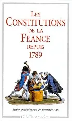 livre les constitutions de la france depuis 1789