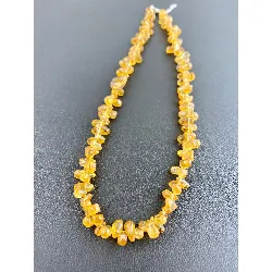 collier argent pierre citrine forme irrégulière