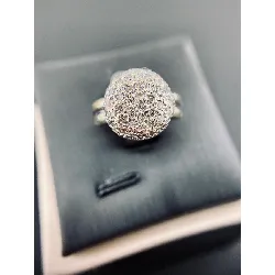 bague boule pavée de diamants or 750 millième (18 ct) 5,63g