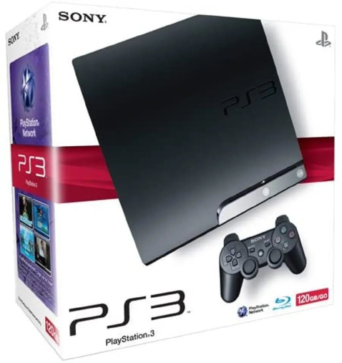 Sony PlayStation 3 Slim 120Go Console avec Manette Dual Shock - Noire