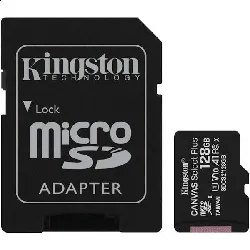 kingston plus carte mémoire flash 64 go microsdxc uhs-i a1 video class v10 uhs class 1 class10 noir