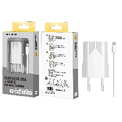 embout secteur usb cable pour iphone 5/6/7/8/x 1a ca109 blanc accessoires mobiles