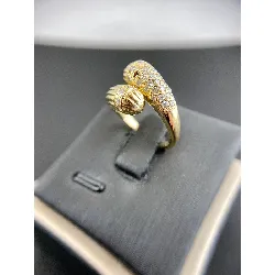 bague or croisée pavée de diamants or 750 millième (18 ct) 6,81g