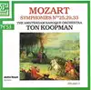 cd mozart - ton koopman, the amsterdam baroque orchestra - symphonies nos 25, 29, 33 (1990)