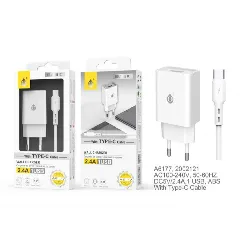 chargeur avec cable type c 2,4a charge rapide