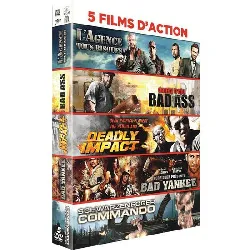dvd 5 films d'action : l'agence tous risques + bad ass + deadly impact + bad yankee + commando