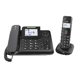 téléphone filaire combiné avec répondeur noir - one doro comfort 4005