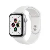 apple watch se (gps) - boitier 44 mm aluminium argent avec bracelet sport blanc